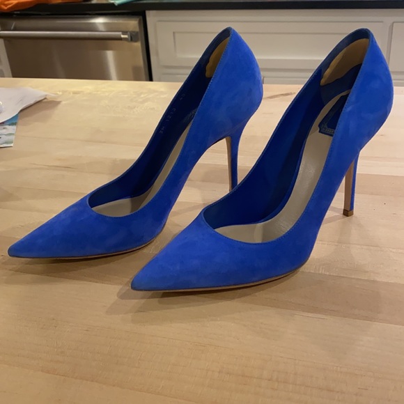 Dior Pointy Toe Cherie Pumps in cobalt suede - Picture 3 of 10